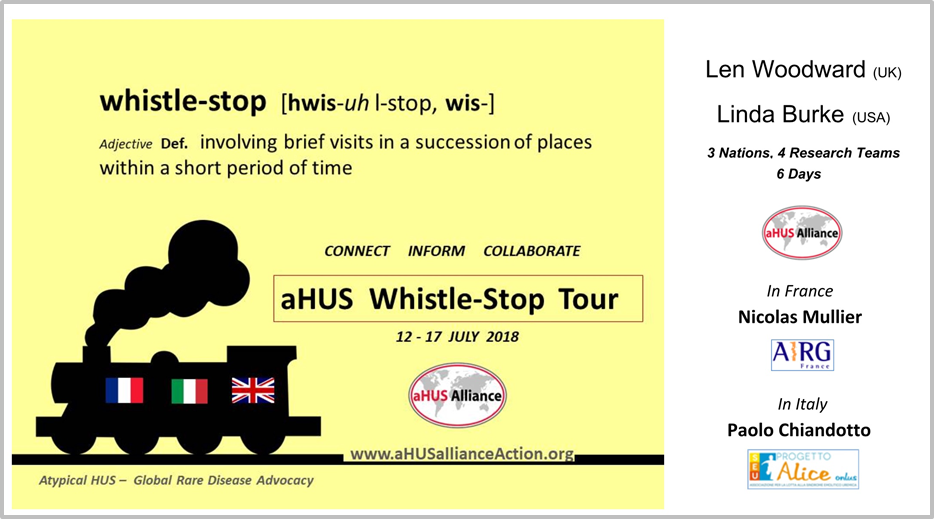 Whistlestop Tour Begins aHUS Alliance ActionaHUS Alliance Action