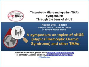 Read more about the article AGENDA for TMA & aHUS Symposium in Boston 24 Aug 2017