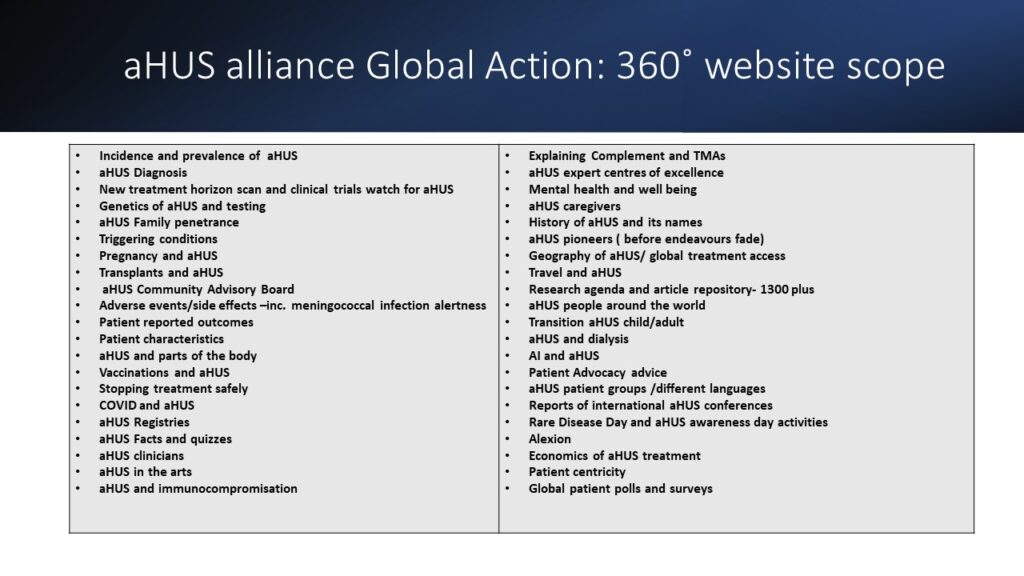 A website with an all angles approach to aHUS - aHUS Alliance Action